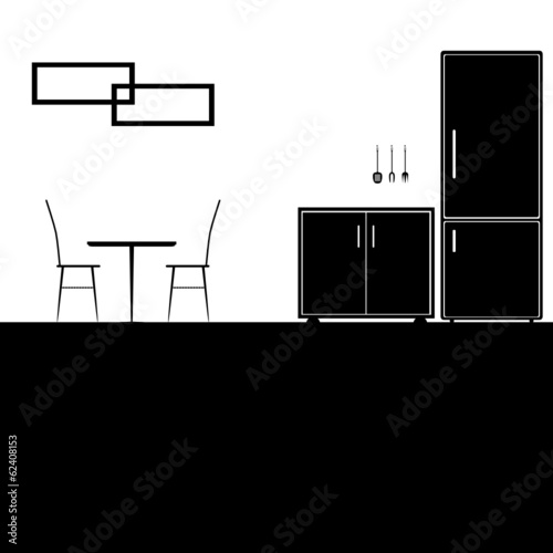 kitchen black vector