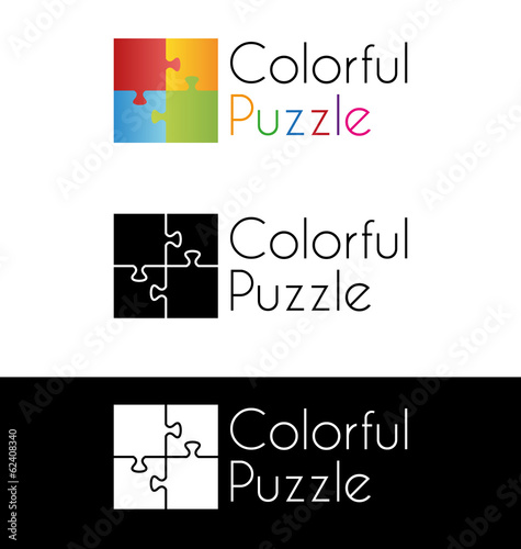 Colorful puzzle logo