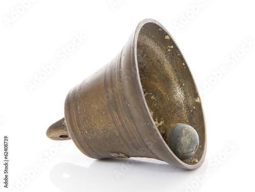 Old bronze bell isolated on white background