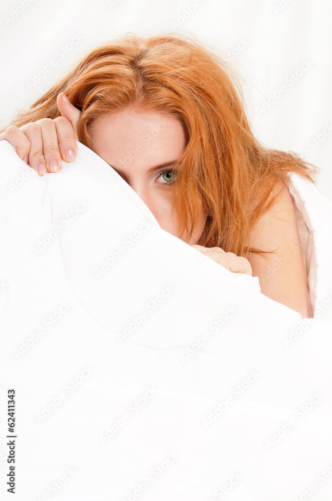 Fototapeta premium Girl on bed