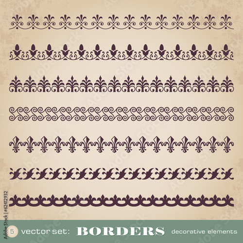 Borders decorative elements set 5