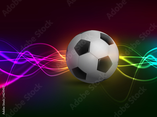 Football with light on colorful background
