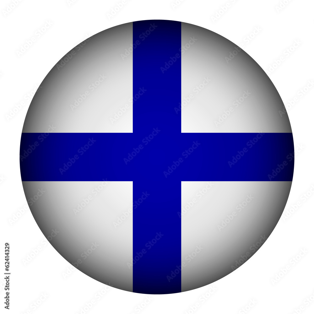 Obraz premium Finland flag button.