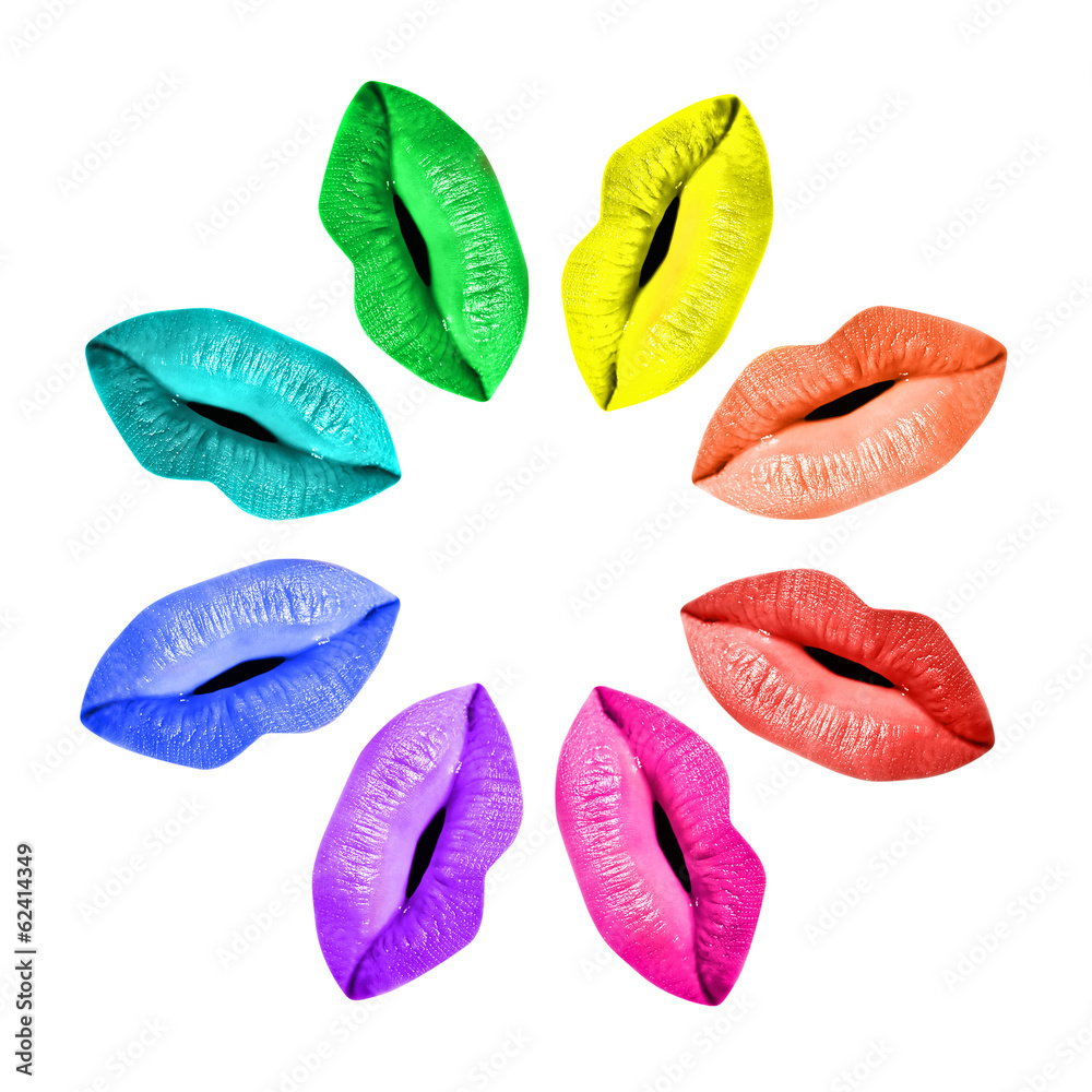 Fototapeta premium Collage bouches multicolores