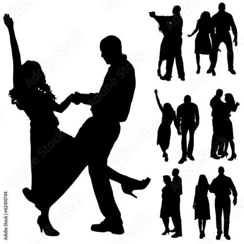 Vector silhouette of people.