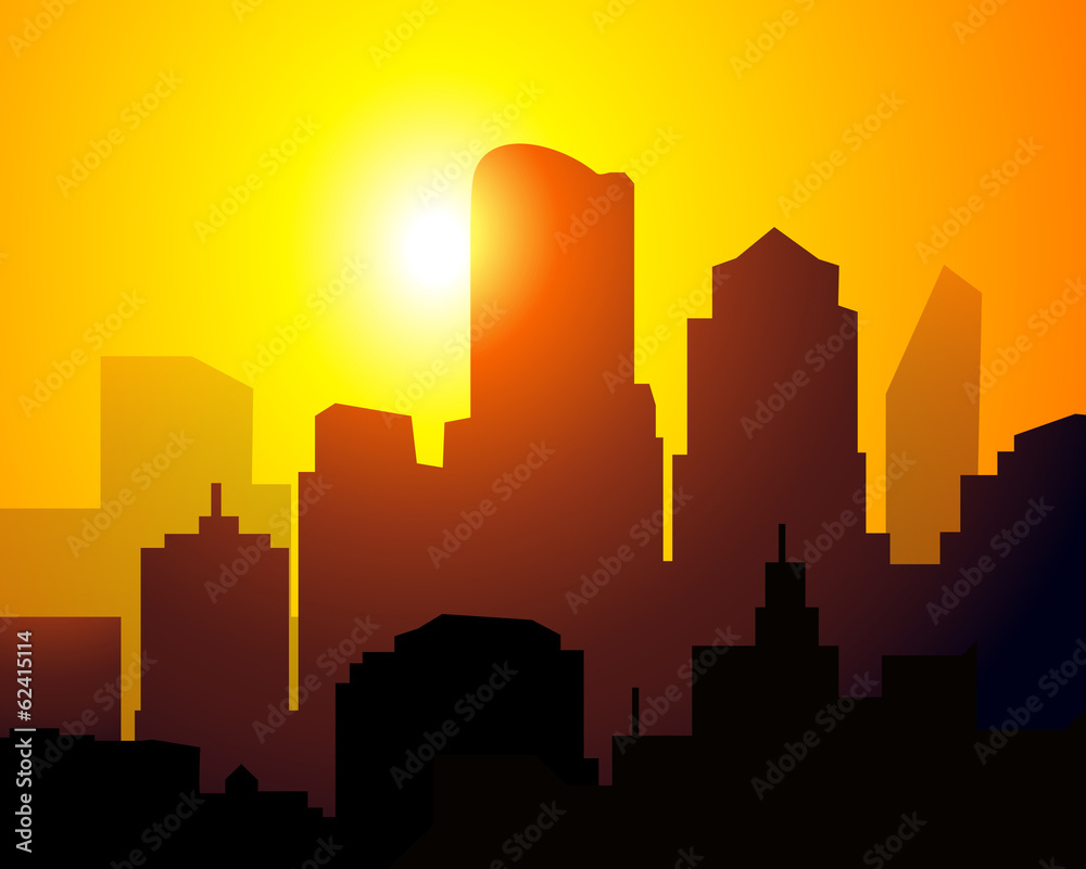 City Sunset-vector