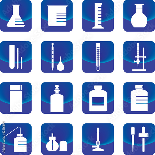 chemistry glassware and tools vector