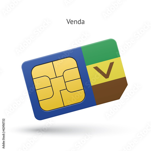Venda mobile phone sim card with flag.