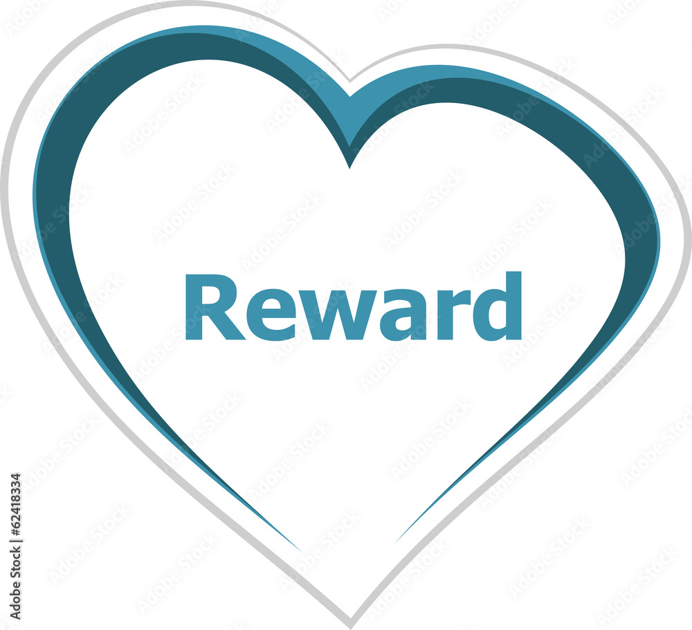 marketing concept, reward word on love heart marketing concept, reward word on love heart