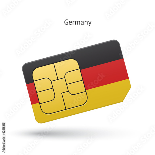 Germany mobile phone sim card with flag.