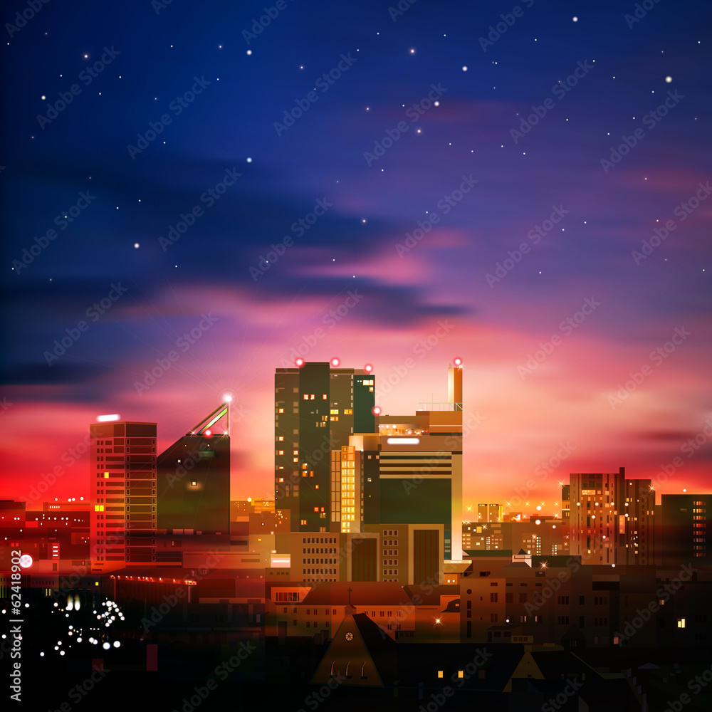 Fototapeta premium abstract background with city at night