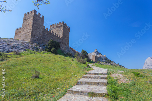 Ruins of The Genoa Fortress in Sudak, Crimea, Ukraine