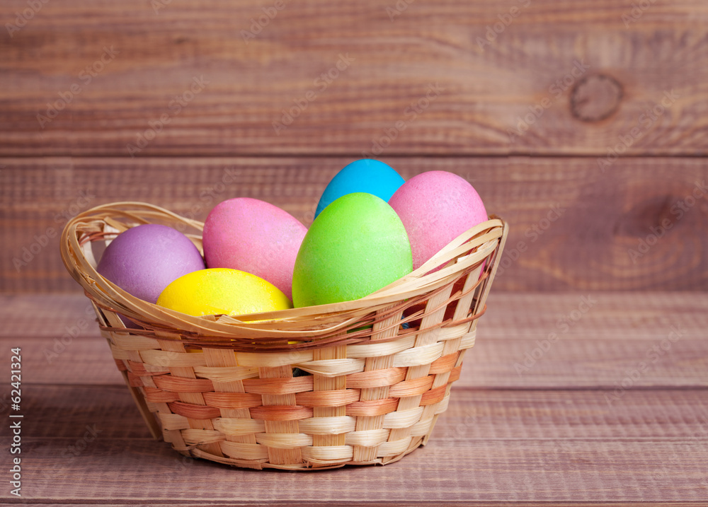 Easter eggs in the basket Easter eggs in the basket