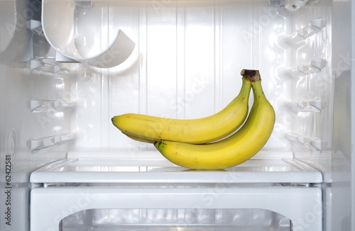 bananas in a refrigerator