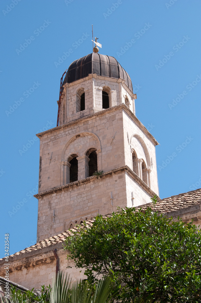 Obraz premium Tower of the Franciscan Monastery, Dubrovnik, Croatia