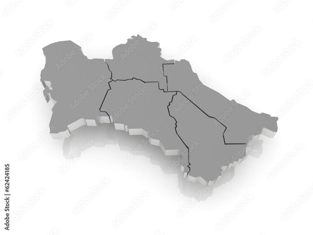 Fototapeta premium Map of Turkmenistan.