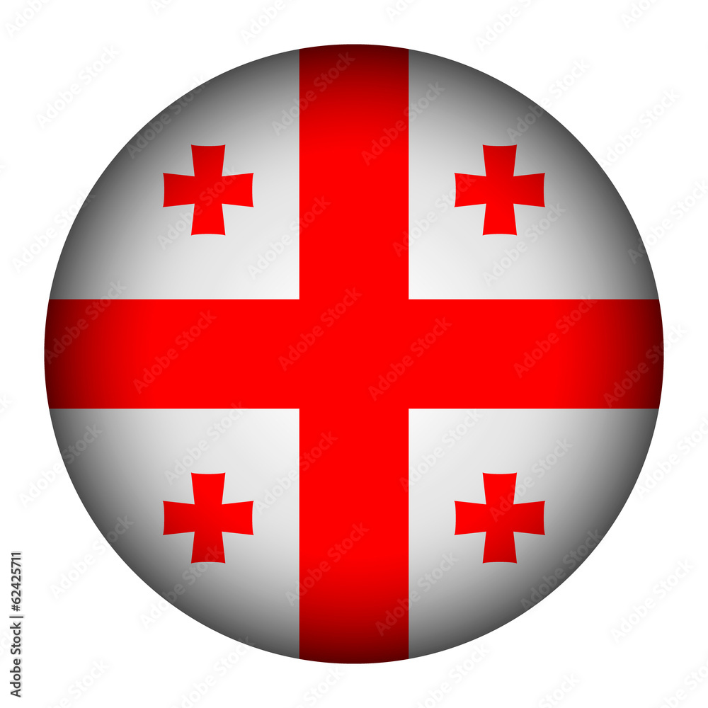 Obraz premium Georgia flag button.