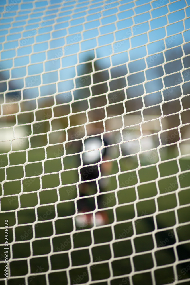 Close-up of goal net