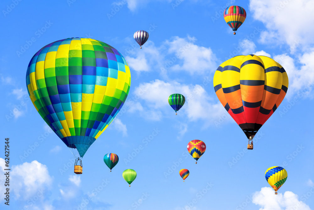 Naklejka premium Colorful hot air balloons