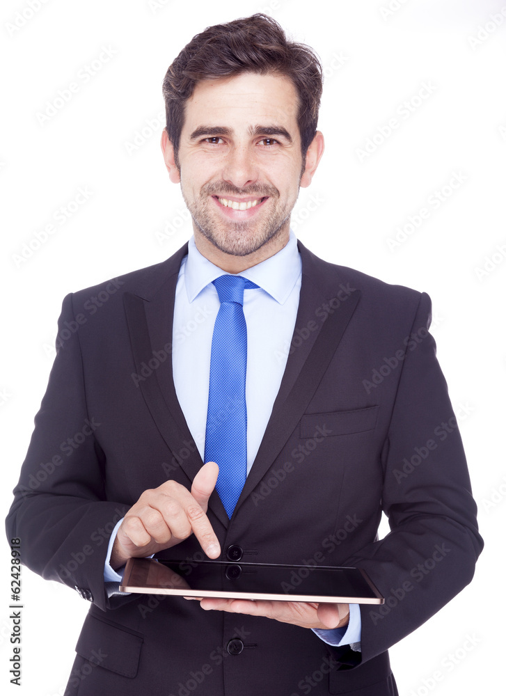 Portrait of a handsome latin business man with digital tablet, i Portrait of a handsome latin business man with digital tablet, i