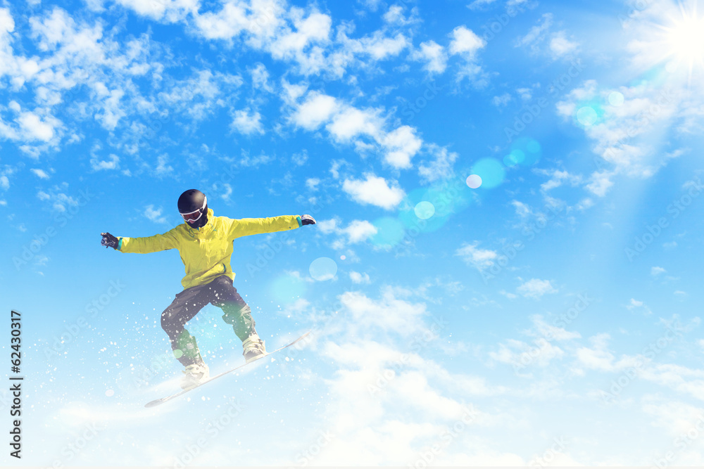 Snowboarder in jump