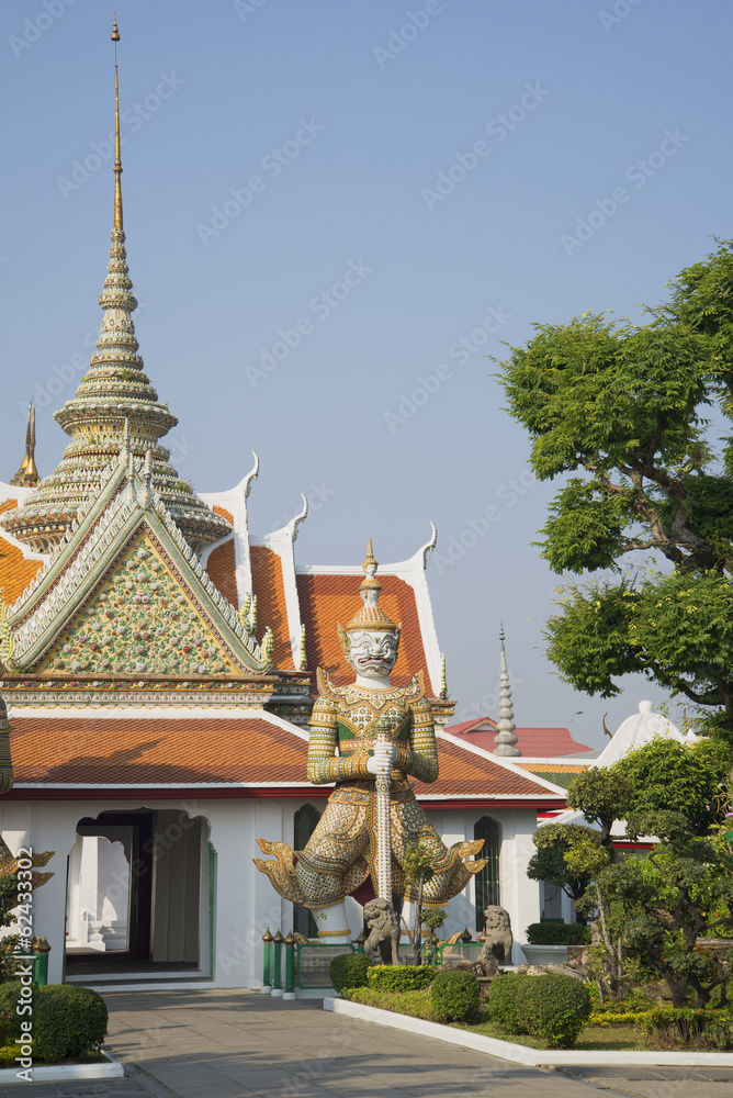 At the entrance to the temple of Wat Arun. Bangkok