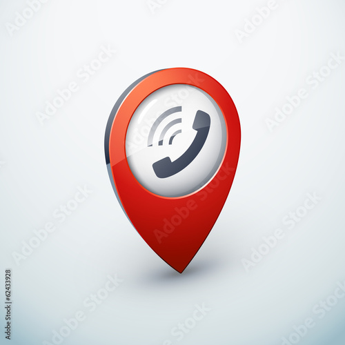 icône épingle punaise marqueur carte internet téléphone