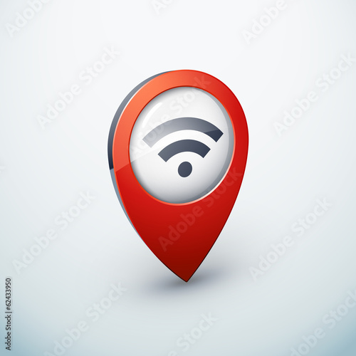 icône épingle punaise marqueur carte internet wifi