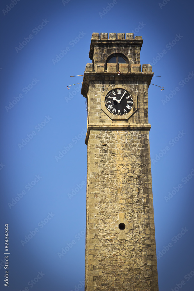 Old clock tower in Galle Fort Sri Lanka