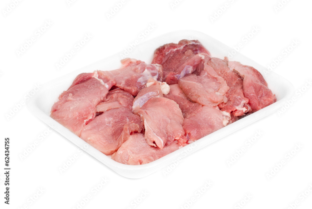 Raw meat isolated on white background