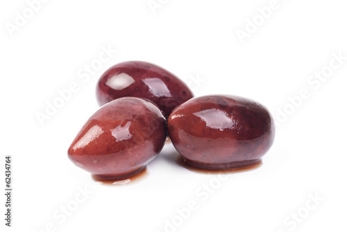 Kalamata olives isolated on white background