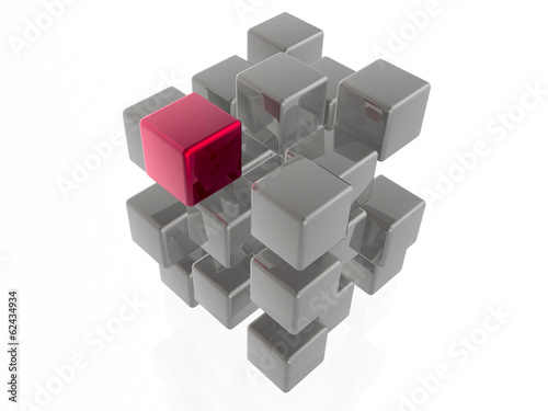 Red and grey cubes