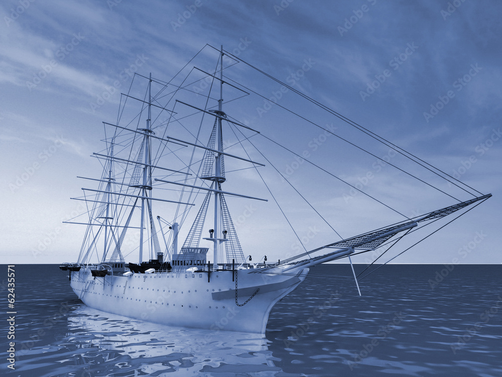 Obraz premium The ship is at sea in good weather