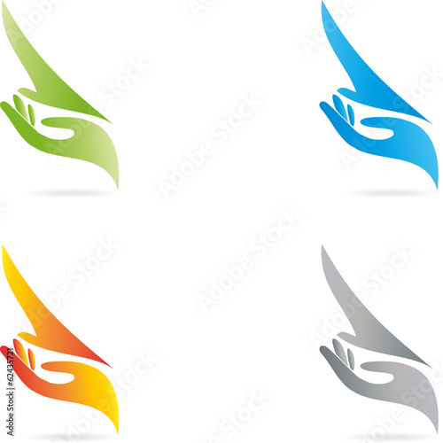 Logo, Vogel, Hand, Phoenix