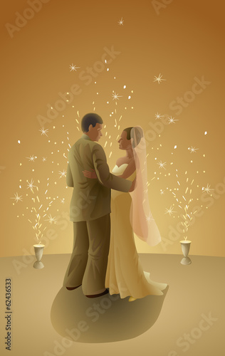 Wedding - bride and groom dancing