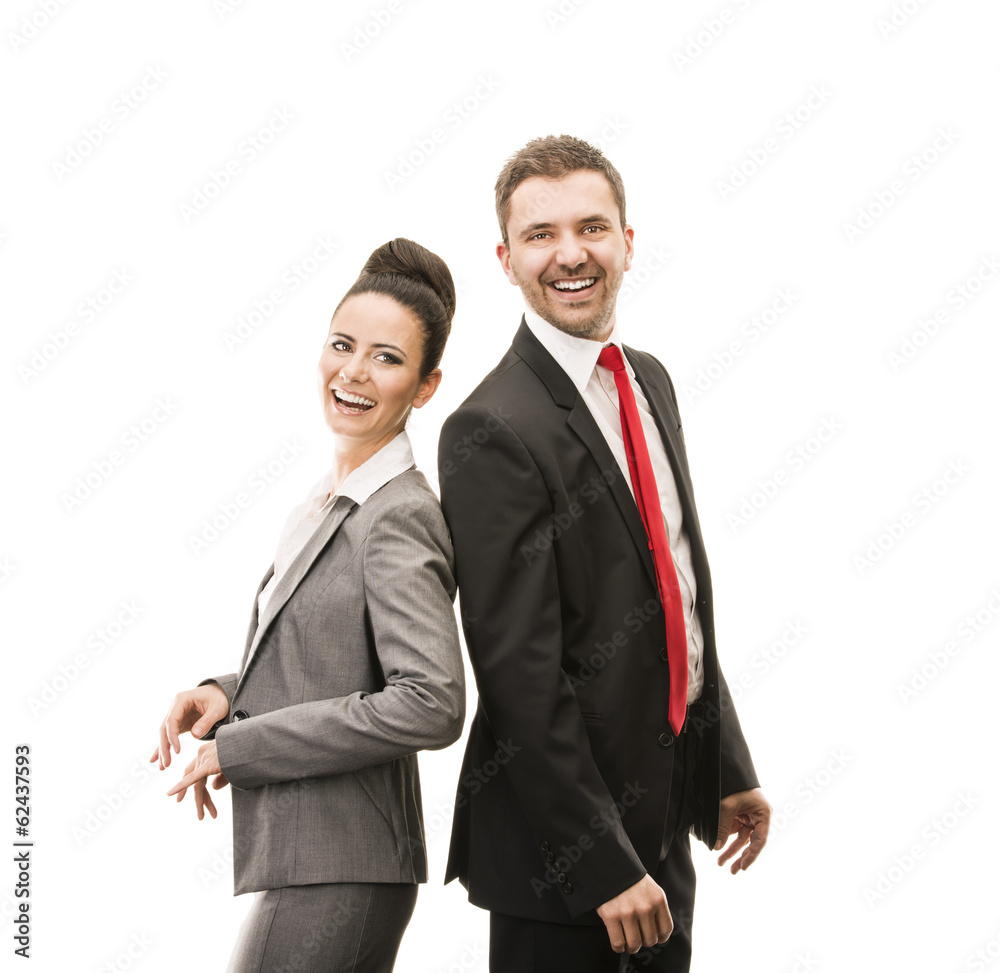 Business woman and business man Business woman and business man