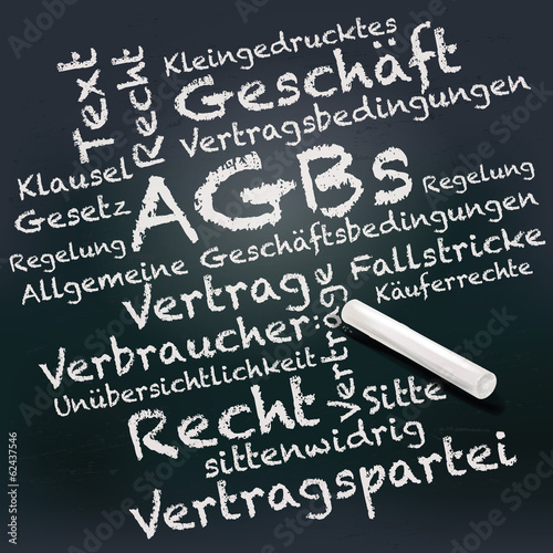 Tafel und Kreide mit AGBs