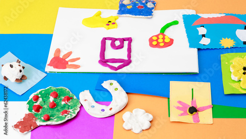 baby crafts from play dough and paper photo