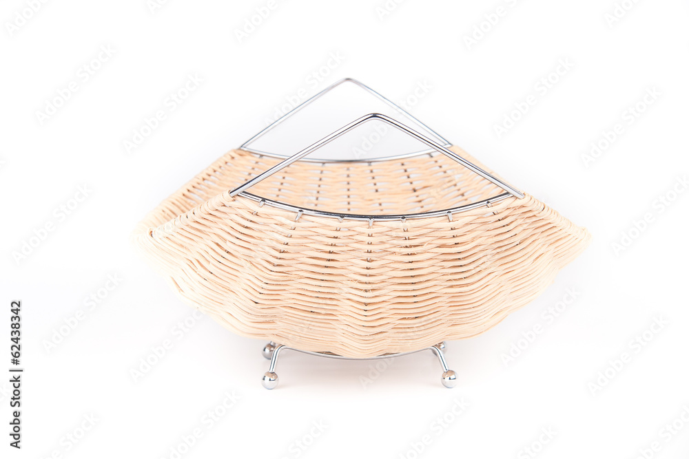 Obraz premium Woven vase isolated on white background