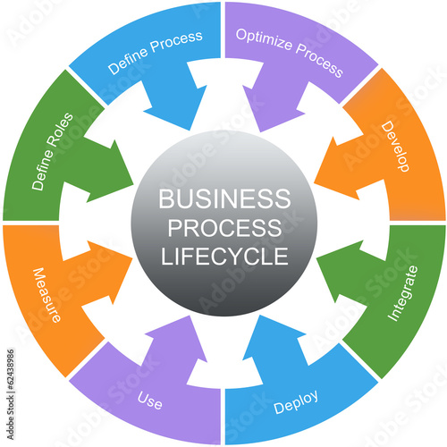 Canvas Print Business Process Lifecycle Word Circle Concept