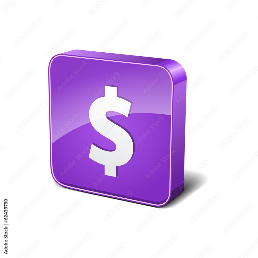 Dollar 3d Rounded Corner Violet Vector Icon Button Dollar 3d Rounded Corner Violet Vector Icon Button