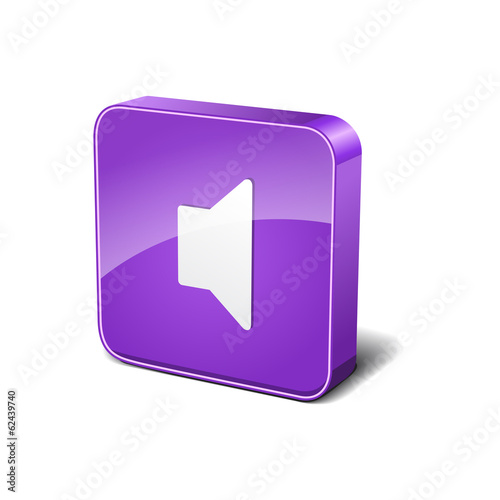 Mute 3d Rounded Corner Violet Vector Icon Button