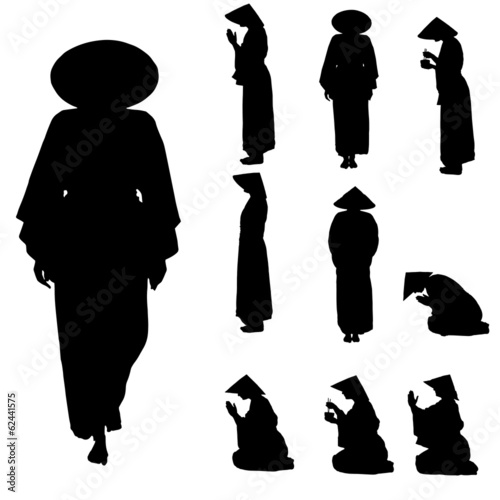 Vector silhouette of Chinese.