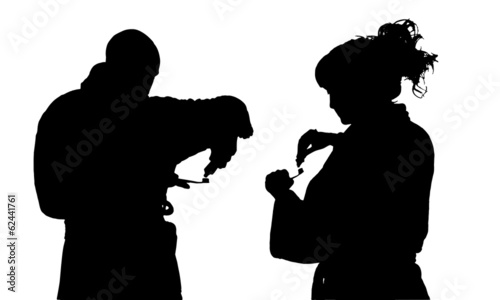 Vector silhouette of a people.