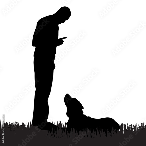 Vector silhouette of a man.