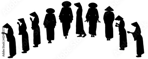 Vector silhouette of Chinese.