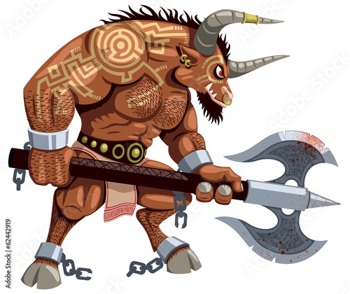 Minotaur on White photo