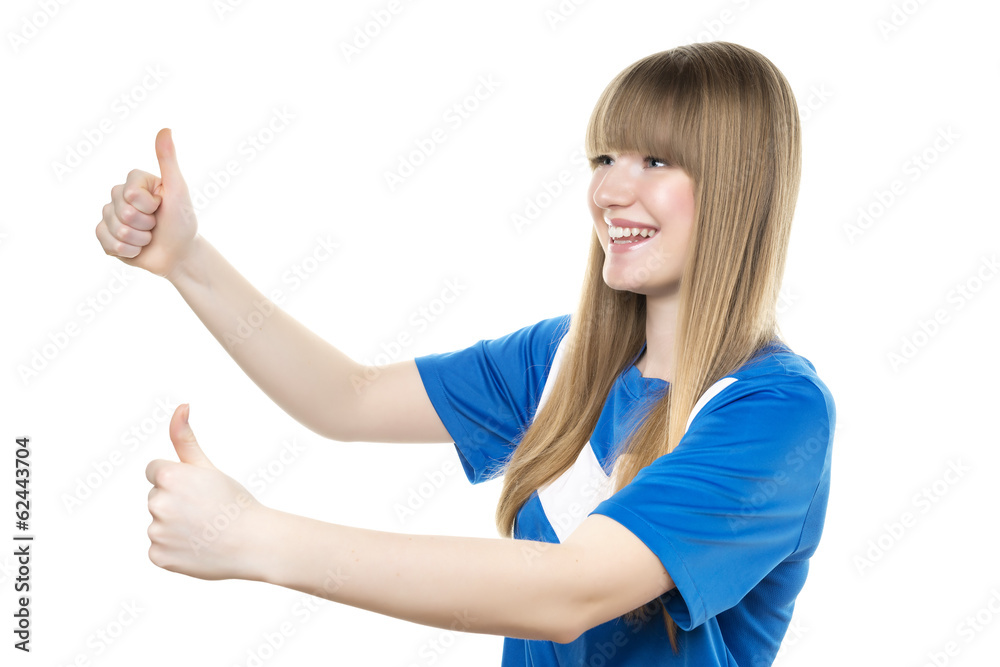 Girl thumbs up Girl thumbs up