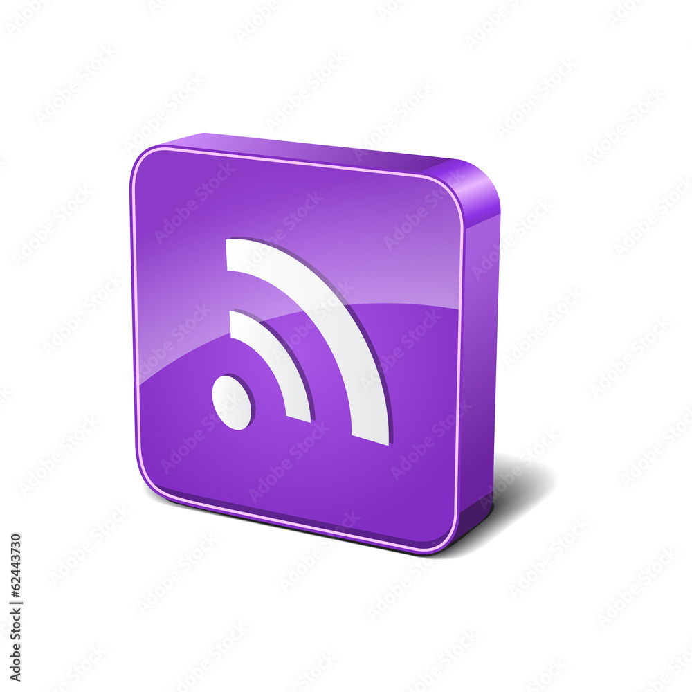 RSS 3d Rounded Corner Violet Vector Icon Button RSS 3d Rounded Corner Violet Vector Icon Button