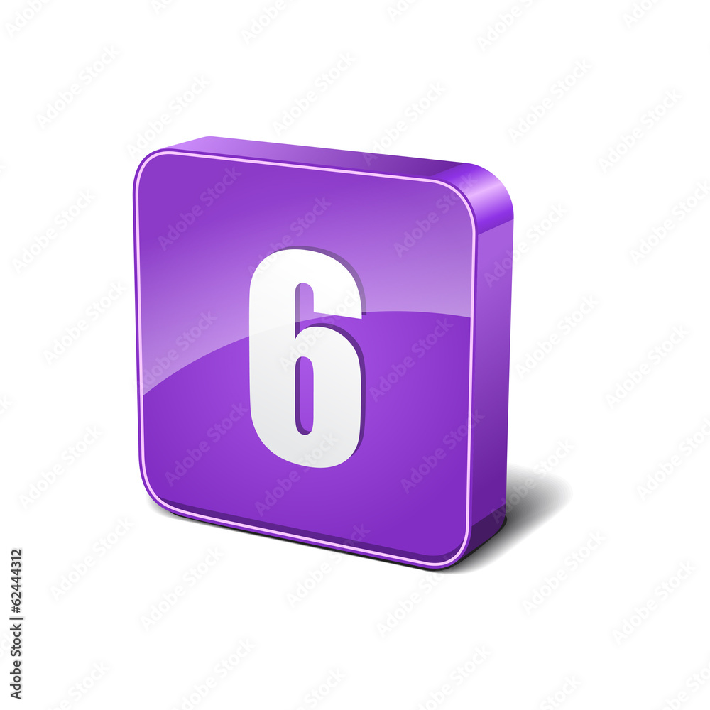 6 Number 3d Rounded Corner Violet Vector Icon Button 6 Number 3d Rounded Corner Violet Vector Icon Button